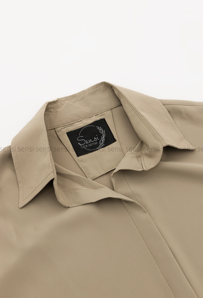 شومیزجلو بسته آستین سگک کد1005373